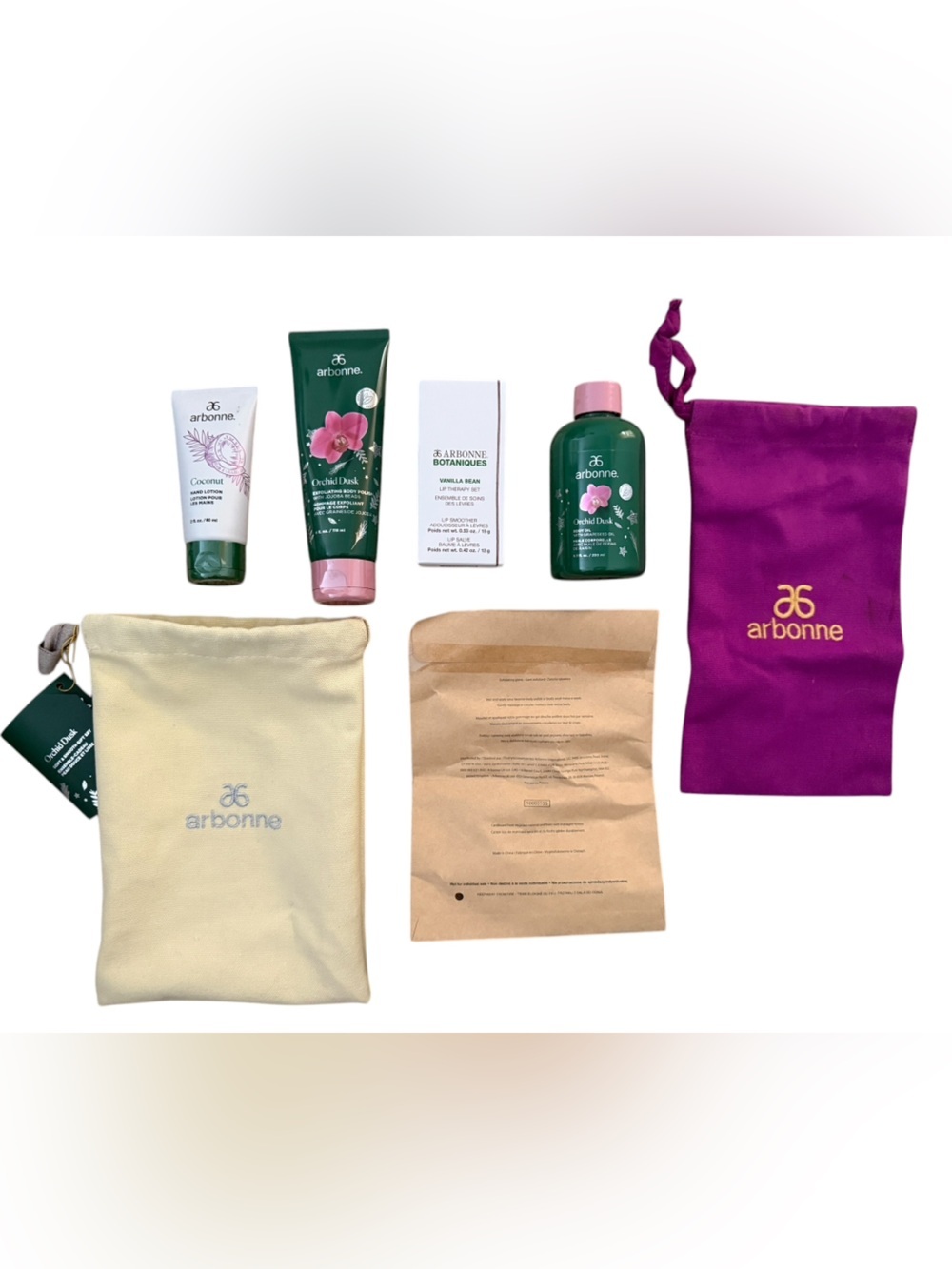 NWT Arbonne Orchid Dusk - Soft & Smooth Gift Set